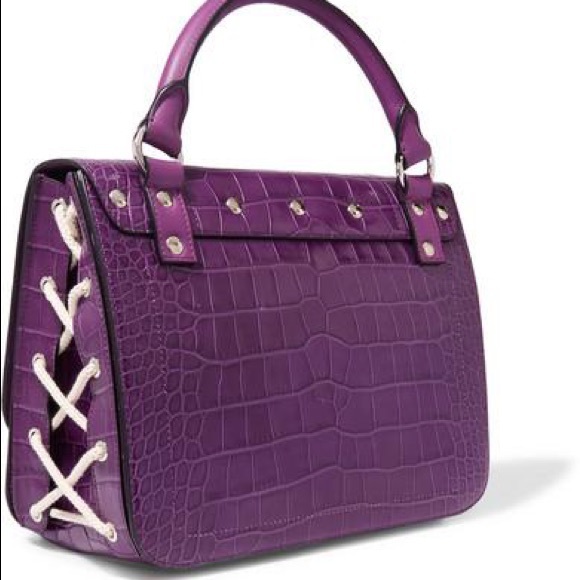 J.W. ANDERSON PURPLE LARGE DISC SATCHEL - Croc - Picture 4 of 16
